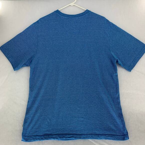 Tommy Bahama Blue White Stripe Short Sleeve T-Shirt Size M - Picture 2 of 16